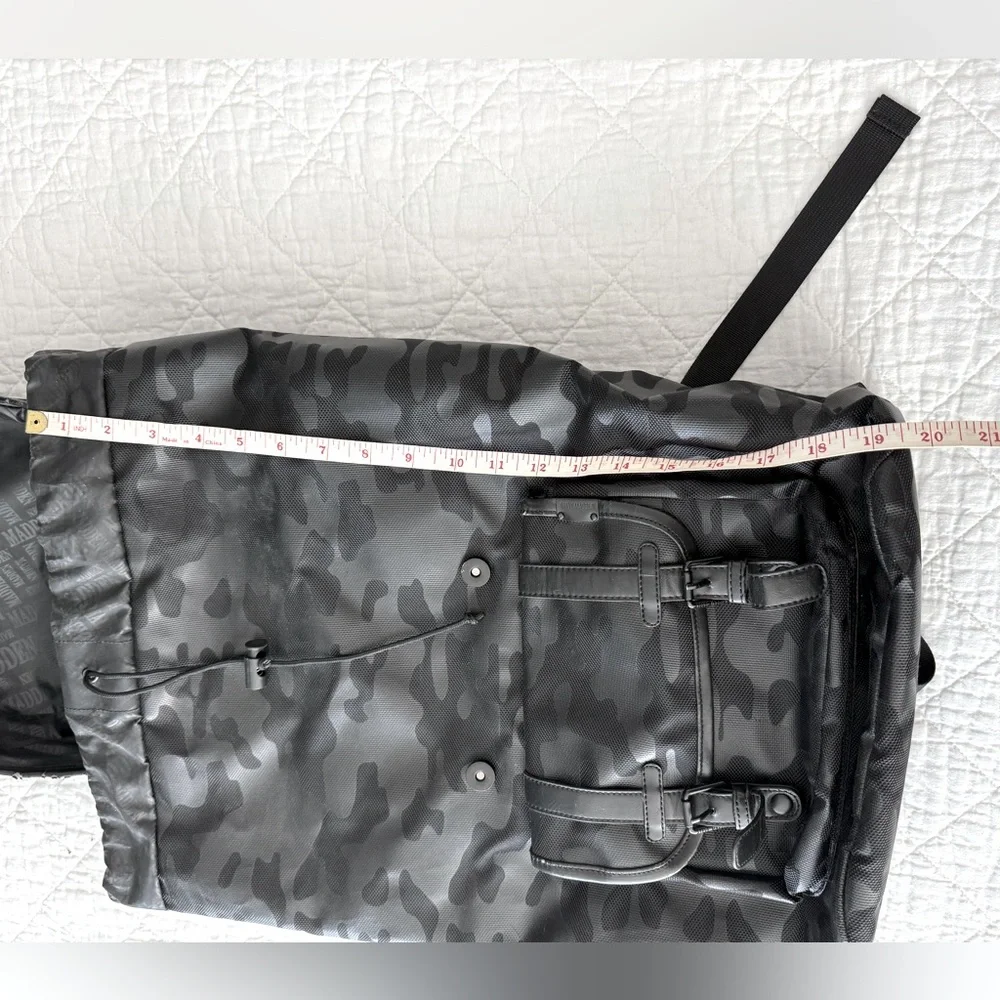 Steve Madden Black Durable Canvas Backpack with Adjustable Straps